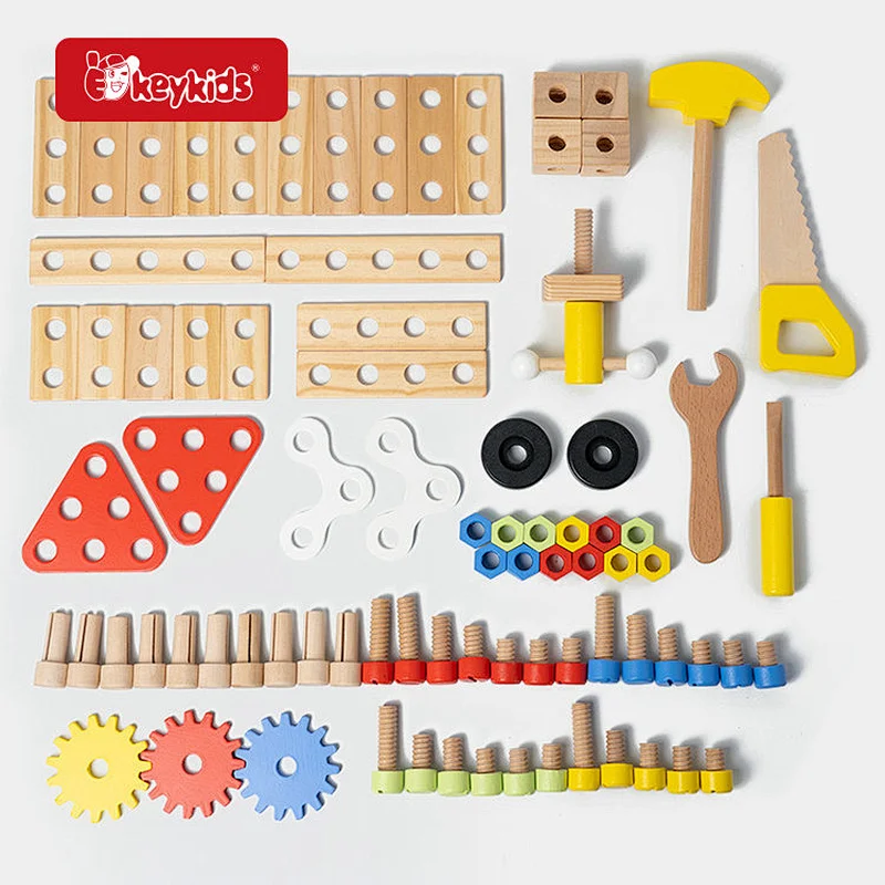 Customize preschool pretend play wooden toy tool bench for kids W03D247